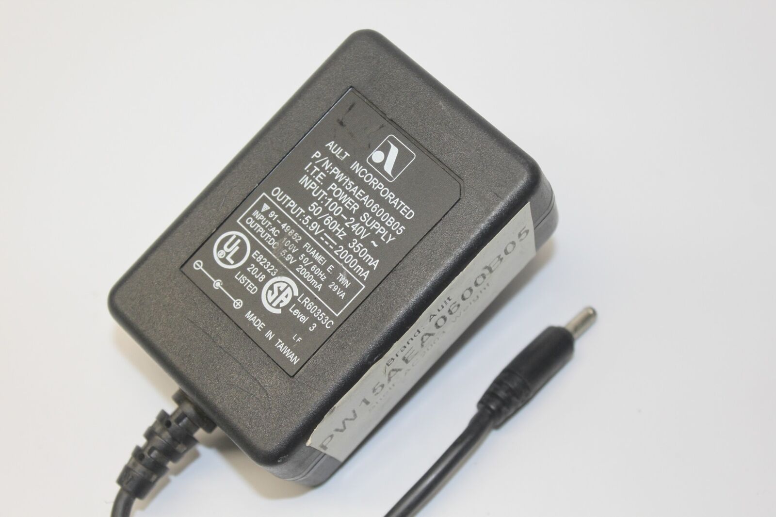 New AULT Incorporated PW15AEA0600B05 Power Supply 5.9V 2000mA AC/DC Adapter - Click Image to Close